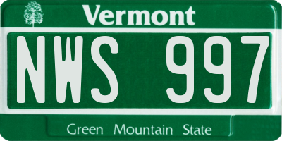 VT license plate NWS997