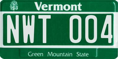 VT license plate NWT004