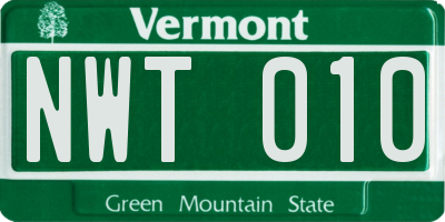 VT license plate NWT010