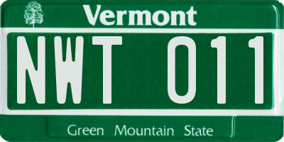 VT license plate NWT011