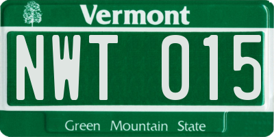 VT license plate NWT015