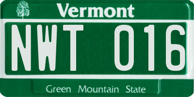 VT license plate NWT016