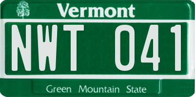 VT license plate NWT041