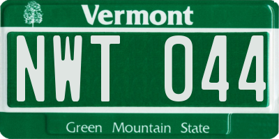 VT license plate NWT044