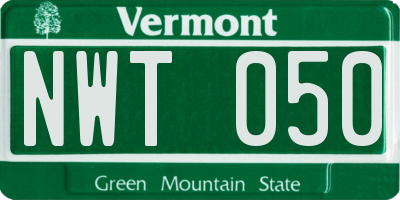 VT license plate NWT050