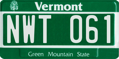 VT license plate NWT061