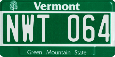 VT license plate NWT064