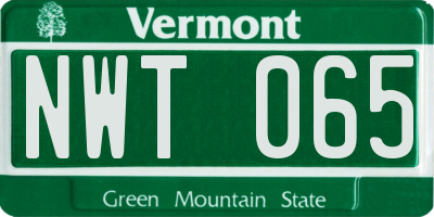 VT license plate NWT065