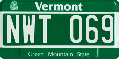 VT license plate NWT069