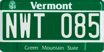 VT license plate NWT085