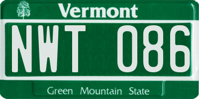 VT license plate NWT086
