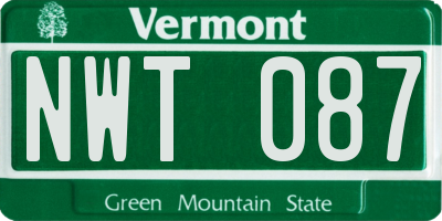 VT license plate NWT087