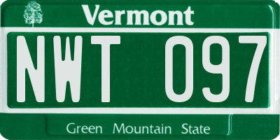 VT license plate NWT097