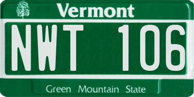 VT license plate NWT106
