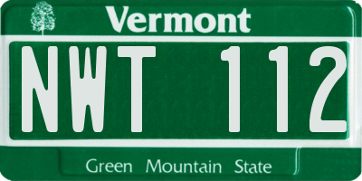 VT license plate NWT112