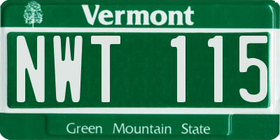VT license plate NWT115