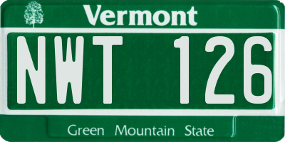 VT license plate NWT126