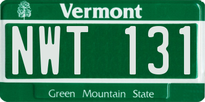 VT license plate NWT131