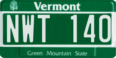 VT license plate NWT140