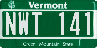 VT license plate NWT141