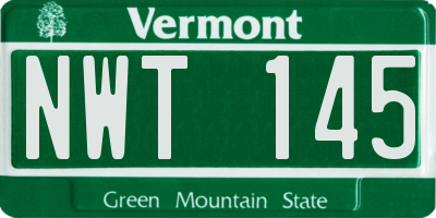 VT license plate NWT145