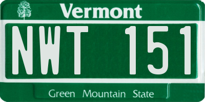 VT license plate NWT151