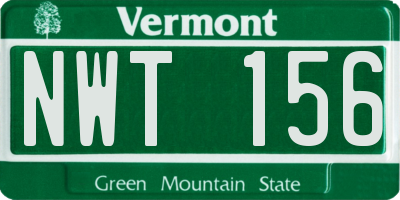 VT license plate NWT156