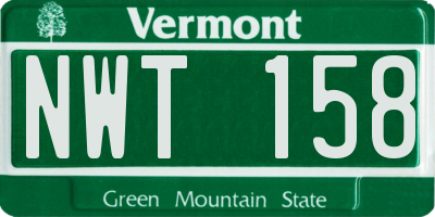 VT license plate NWT158