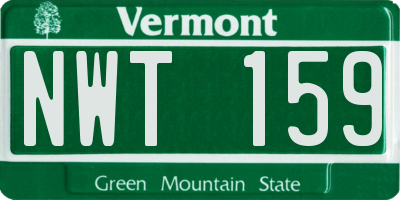 VT license plate NWT159