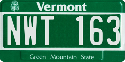 VT license plate NWT163