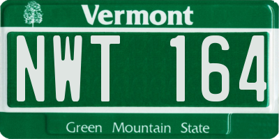 VT license plate NWT164