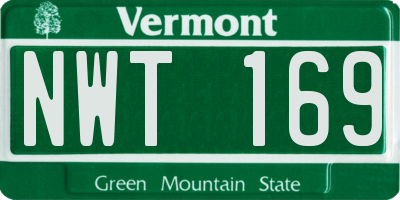 VT license plate NWT169