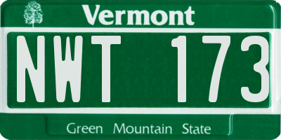 VT license plate NWT173
