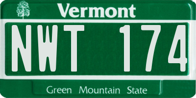 VT license plate NWT174