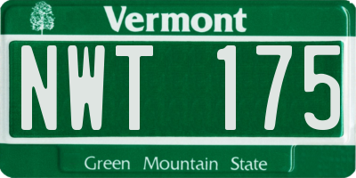 VT license plate NWT175