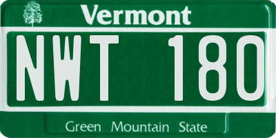 VT license plate NWT180