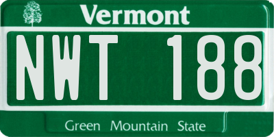 VT license plate NWT188