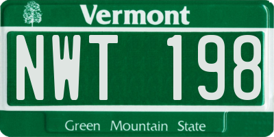 VT license plate NWT198