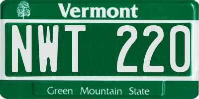 VT license plate NWT220