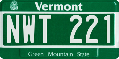 VT license plate NWT221