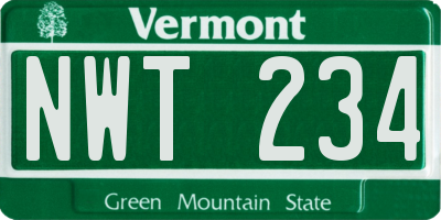 VT license plate NWT234