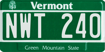 VT license plate NWT240