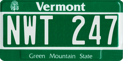 VT license plate NWT247