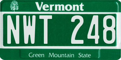 VT license plate NWT248