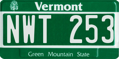 VT license plate NWT253