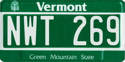 VT license plate NWT269