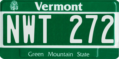VT license plate NWT272