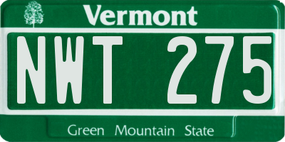 VT license plate NWT275