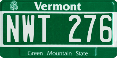 VT license plate NWT276