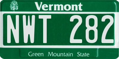 VT license plate NWT282